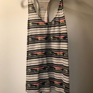 Multicolored tribal design tank top, medium